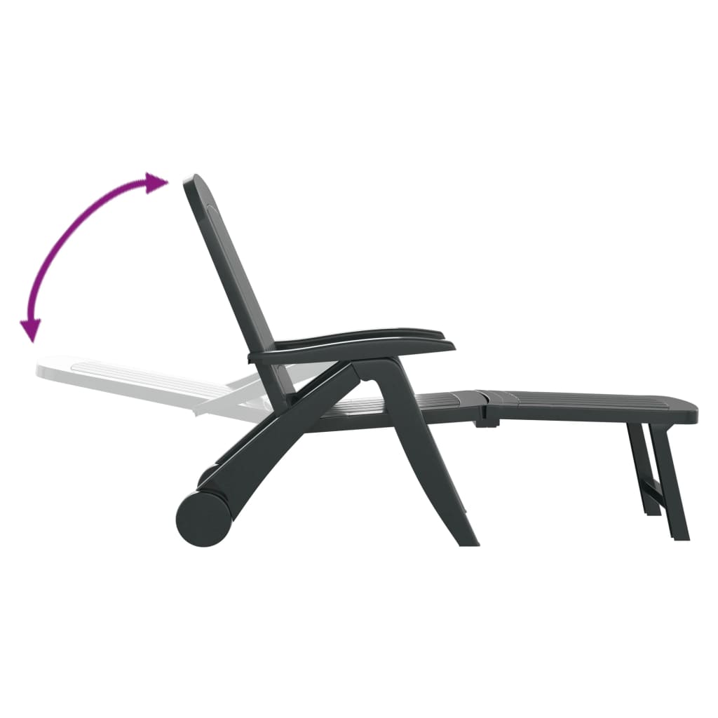 vidaXL Ξαπλώστρα Πτυσσόμενη Πράσινη από Πολυπροπυλένιο