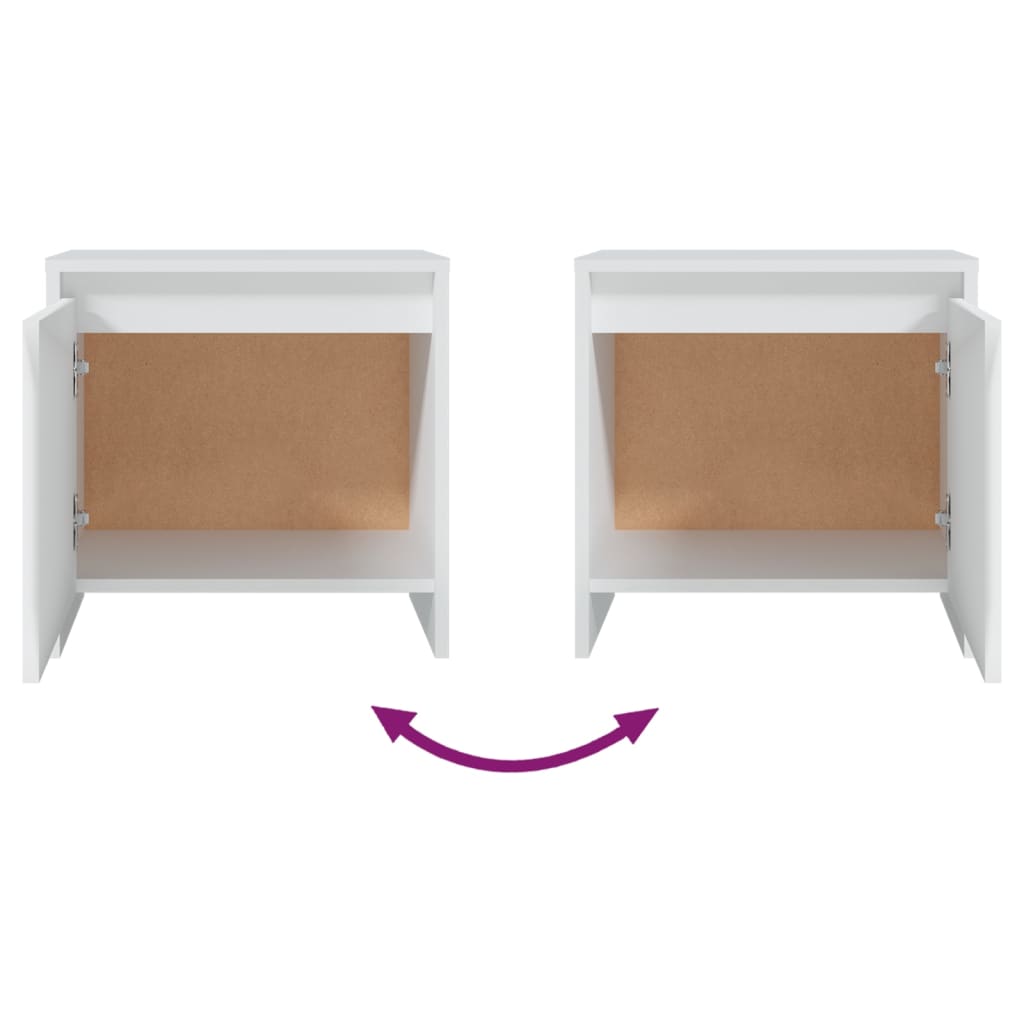 vidaXL Κομοδίνο Λευκό 45 x 34 x 44,5 εκ. από Μοριοσανίδα