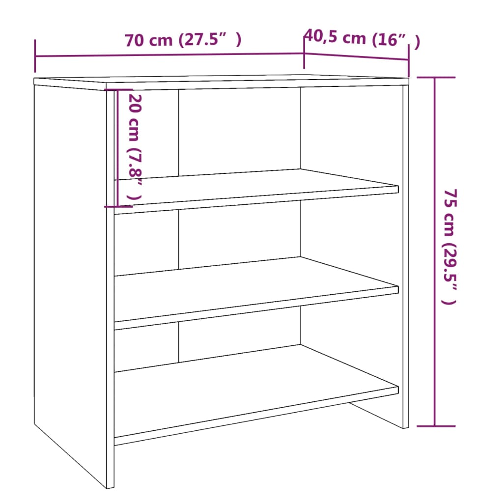 vidaXL Ντουλάπι Καπνιστή Δρυς 70x40,5x75 εκ. από Επεξεργασμένο Ξύλο