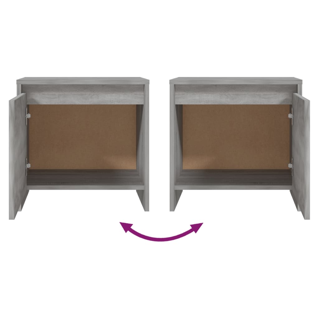 vidaXL Κομοδίνο Γκρι Sonoma 45x34x44,5 εκ. από Επεξεργασμένο Ξύλο