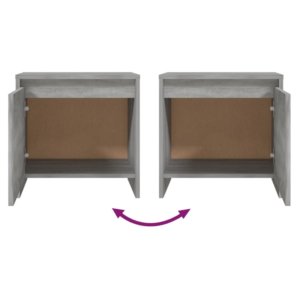 vidaXL Κομοδίνα 2 τεμ. Γκρι Sonoma 45x34x44,5 εκ. από Επεξ. Ξύλο