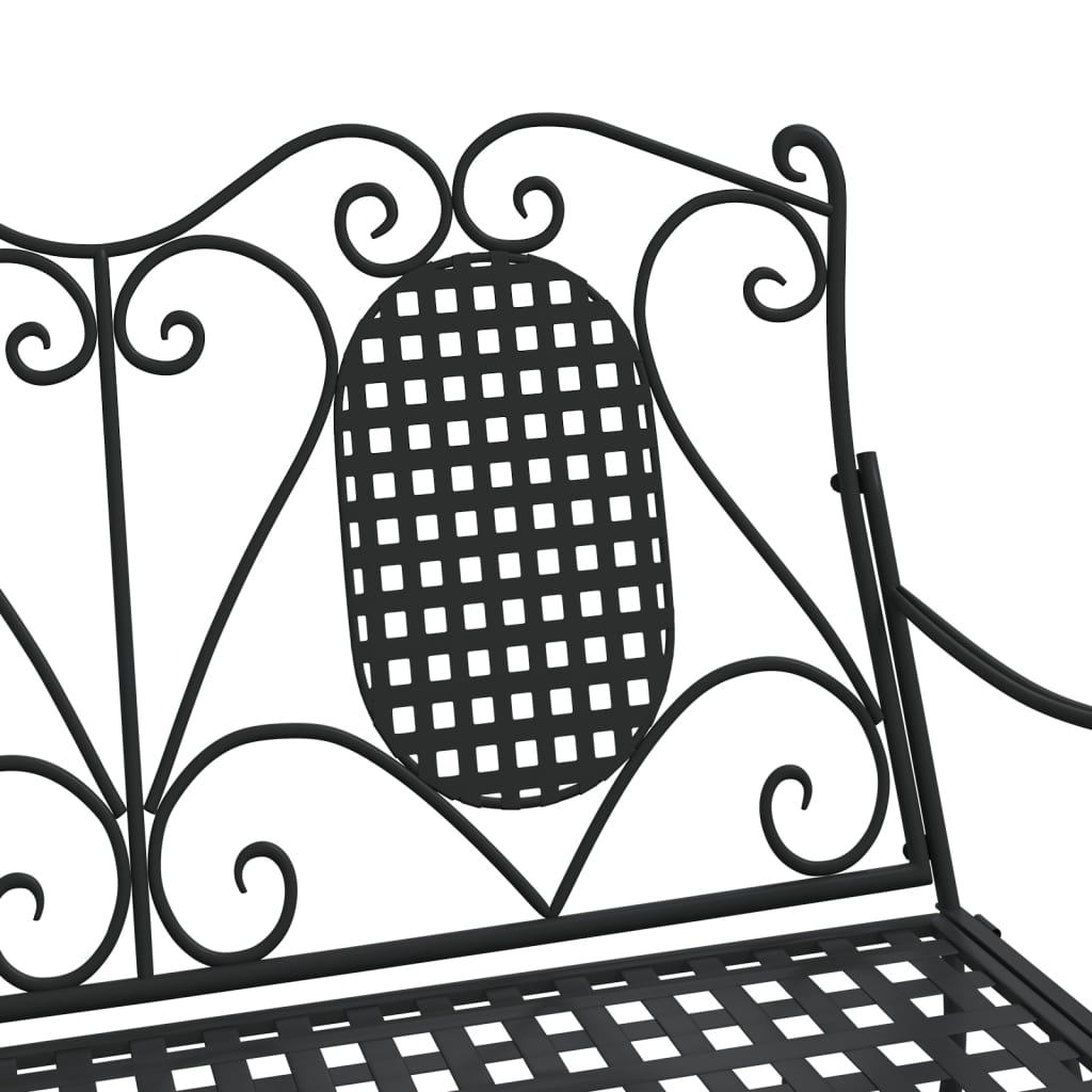 vidaXL Κουνιστό Παγκάκι Διθέσιο Μαύρο 113 εκ. από Ατσάλι