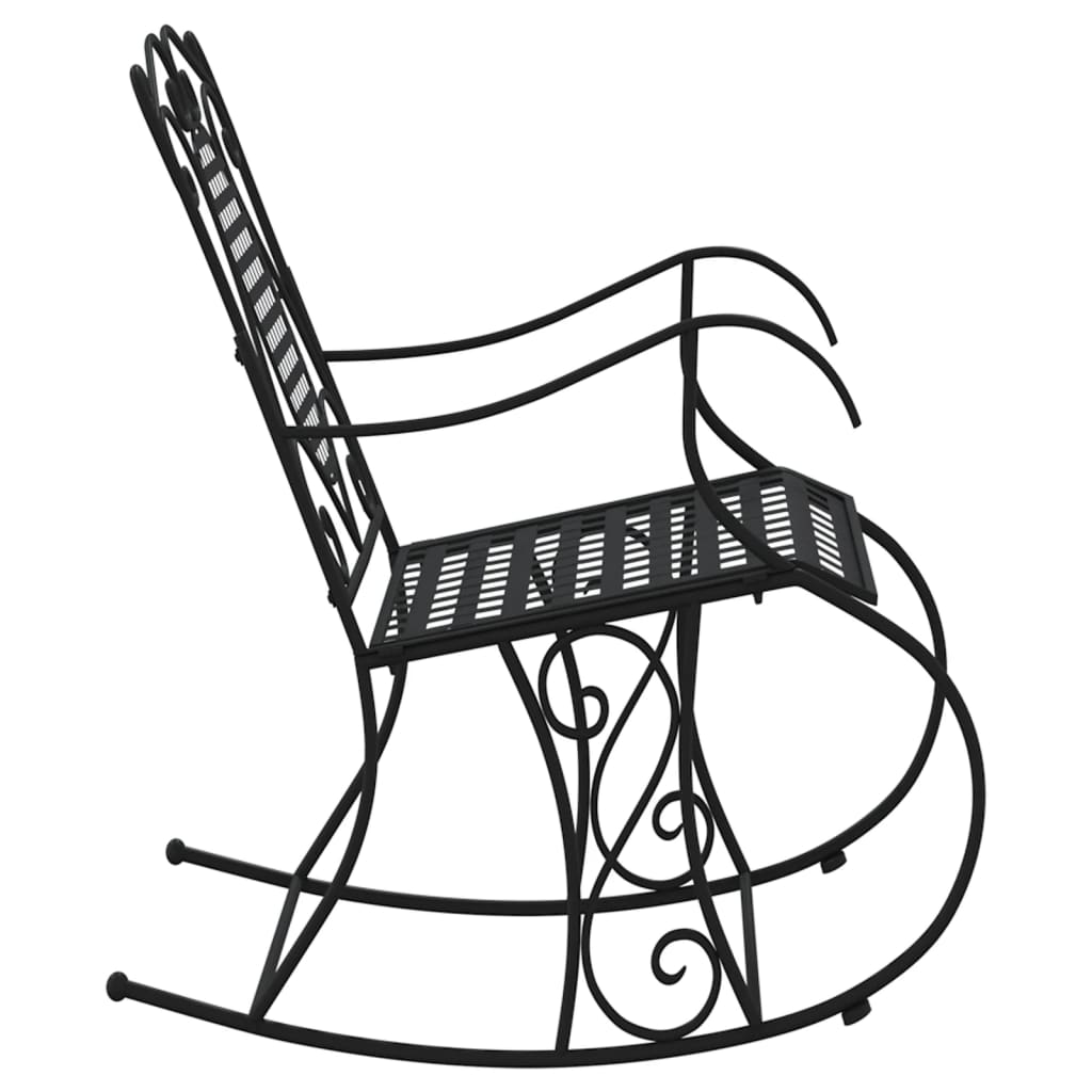 vidaXL Κουνιστό Παγκάκι Μαύρο 84 εκ. από Ατσάλι