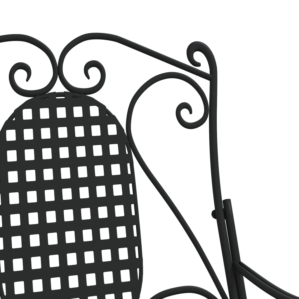 vidaXL Κουνιστό Παγκάκι Μαύρο 84 εκ. από Ατσάλι