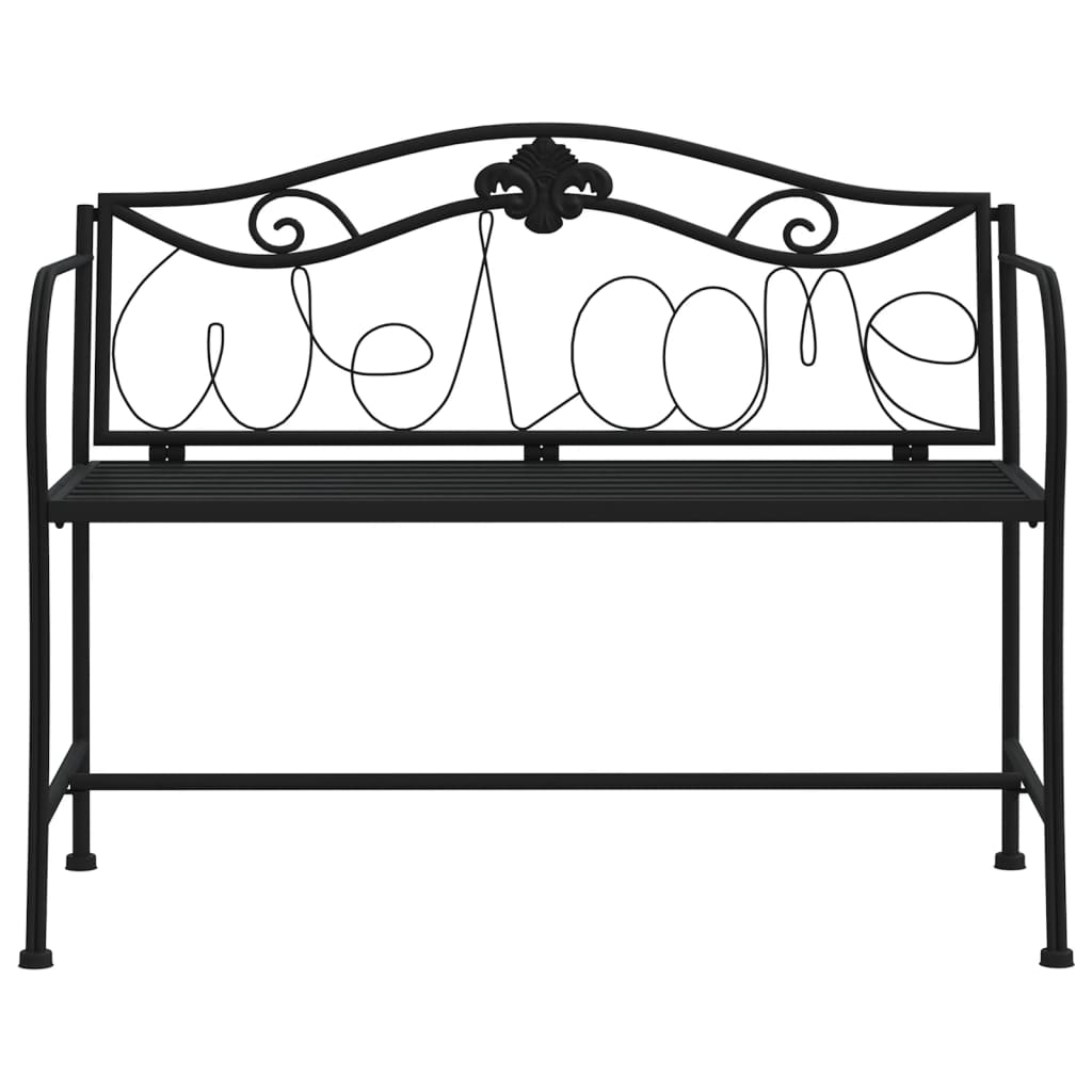 vidaXL Παγκάκι Κήπου Διθέσιο Μαύρο 104 εκ. από Ατσάλι