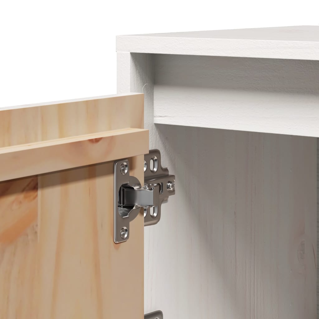 vidaXL Κομοδίνο Λευκό 40 x 30 x 40 εκ. από Μασίφ Ξύλο Πεύκου