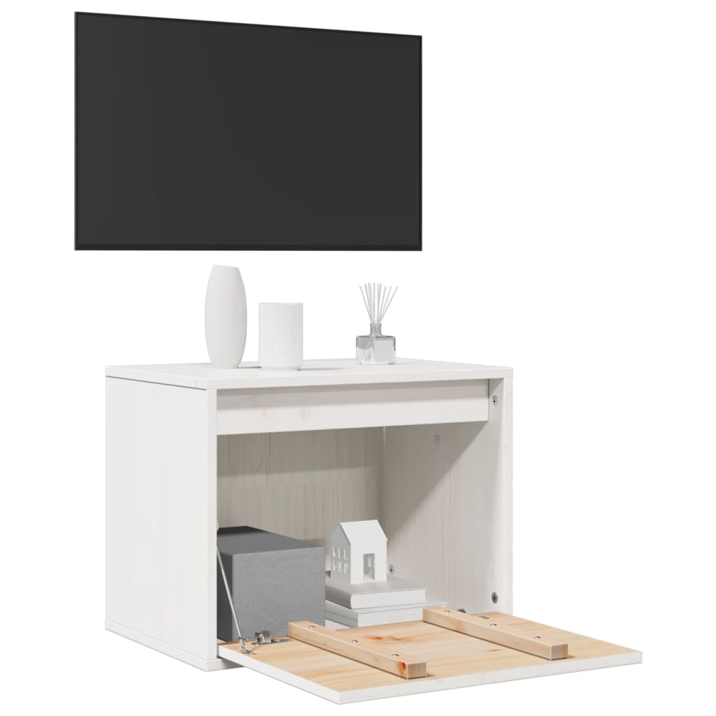 vidaXL Ντουλάπι Τοίχου Λευκά 45x30x35 εκ από Μασίφ Ξύλο Πεύκου