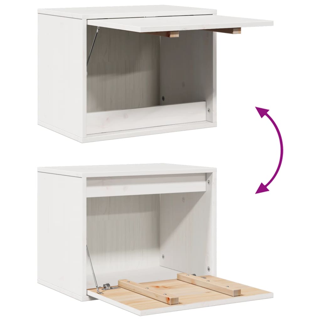 vidaXL Ντουλάπι Τοίχου Λευκά 45x30x35 εκ από Μασίφ Ξύλο Πεύκου