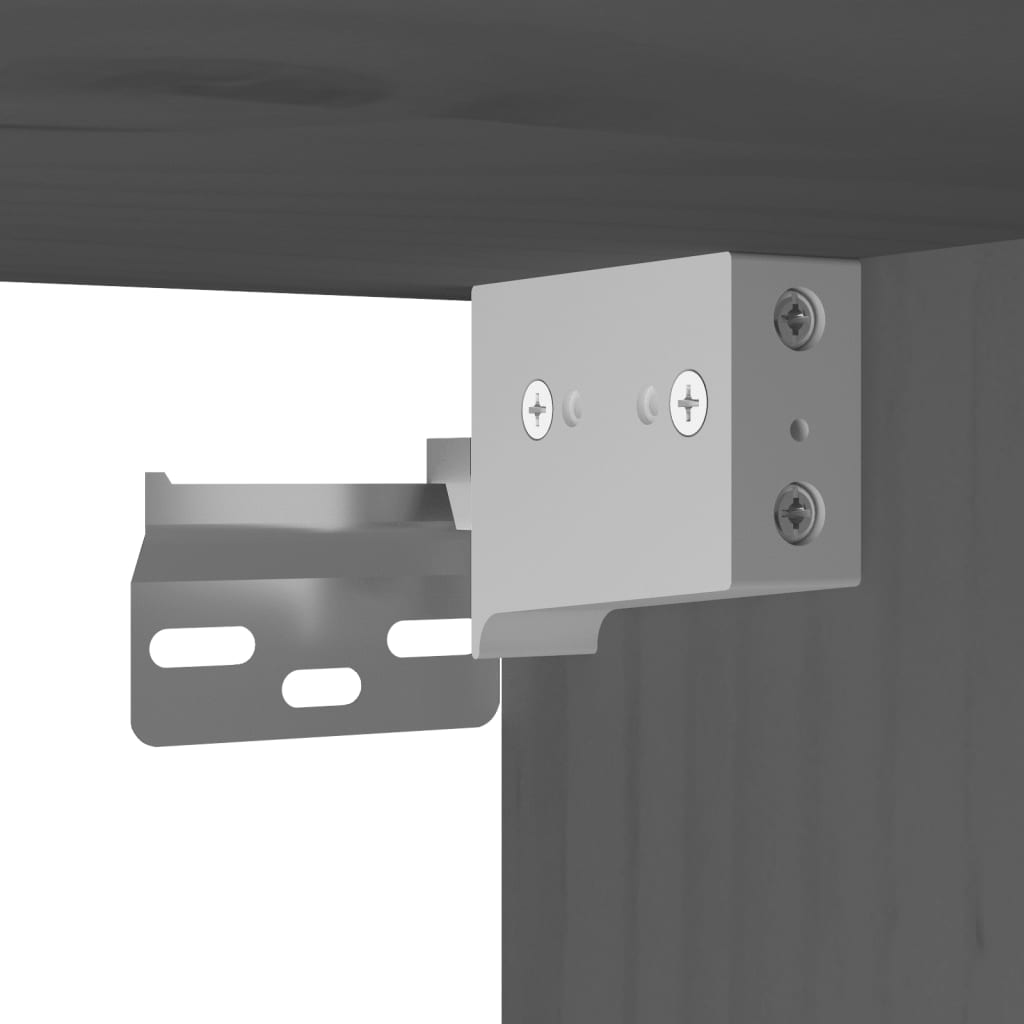 vidaXL Ντουλάπια Τοίχου 2 τεμ. Γκρι 45x30x35 εκ από Μασίφ Ξύλο Πεύκου