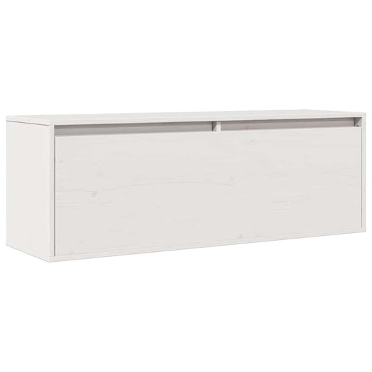 vidaXL Ντουλάπι Τοίχου Λευκό 100 x 30 x 35 εκ. από Μασίφ Ξύλο Πεύκου
