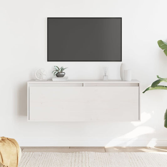 vidaXL Ντουλάπι Τοίχου Λευκό 100 x 30 x 35 εκ. από Μασίφ Ξύλο Πεύκου