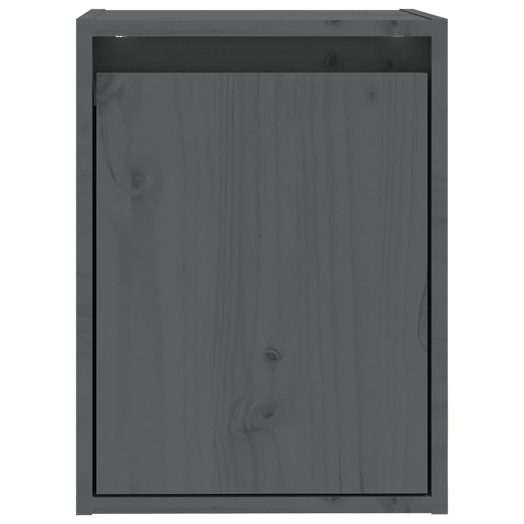 vidaXL Ντουλάπια Τοίχου 2 τεμ. Γκρι 30x30x40 εκ. Μασίφ Ξύλο Πεύκου