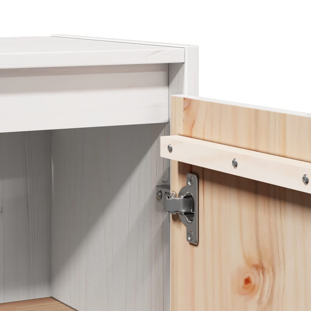 vidaXL Ντουλάπια Τοίχου 2 τεμ. Λευκά 30x30x60 εκ από Μασίφ Ξύλο Πεύκου