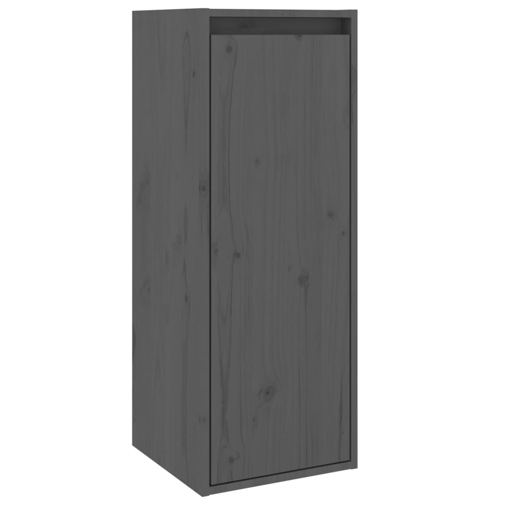 vidaXL Ντουλάπι Τοίχου Γκρι 30 x 30 x 80 εκ. από Μασίφ Ξύλο Πεύκου