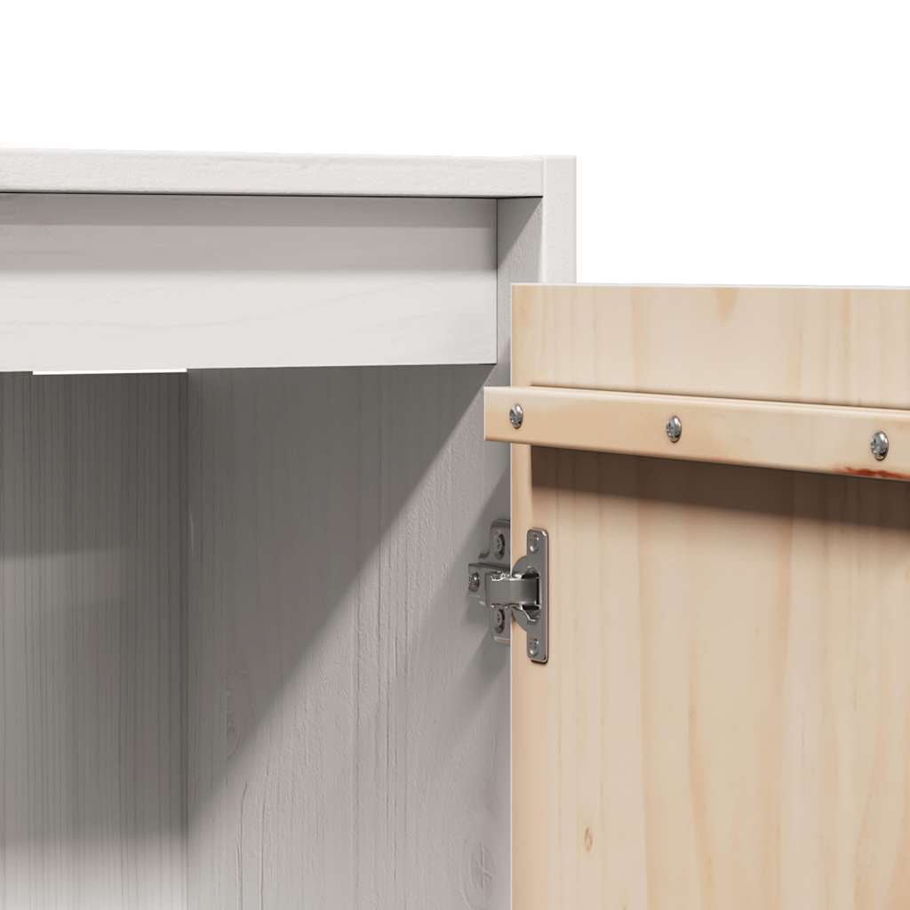 vidaXL Ντουλάπι Τοίχου Λευκό 30 x 30 x 100 εκ. από Μασίφ Ξύλο Πεύκου