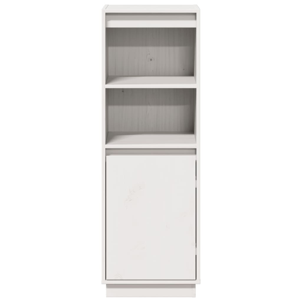 vidaXL Ντουλάπι Ψηλό Λευκό 37 x 34 x 110 εκ. από Μασίφ Ξύλο Πεύκου