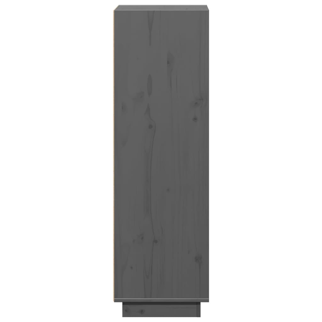 vidaXL Ντουλάπι Ψηλό Γκρι 37 x 34 x 110 εκ. από Μασίφ Ξύλο Πεύκου