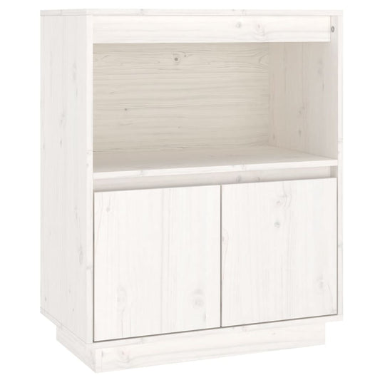 vidaXL Ντουλάπι Λευκό 60 x 34 x 75 εκ. από Μασίφ Ξύλο Πεύκου