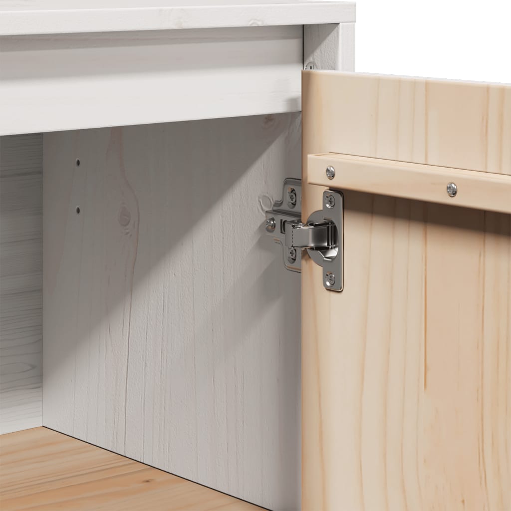 vidaXL Ντουλάπι Λευκό 31,5 x 34 x 75 εκ. από Μασίφ Ξύλο Πεύκου
