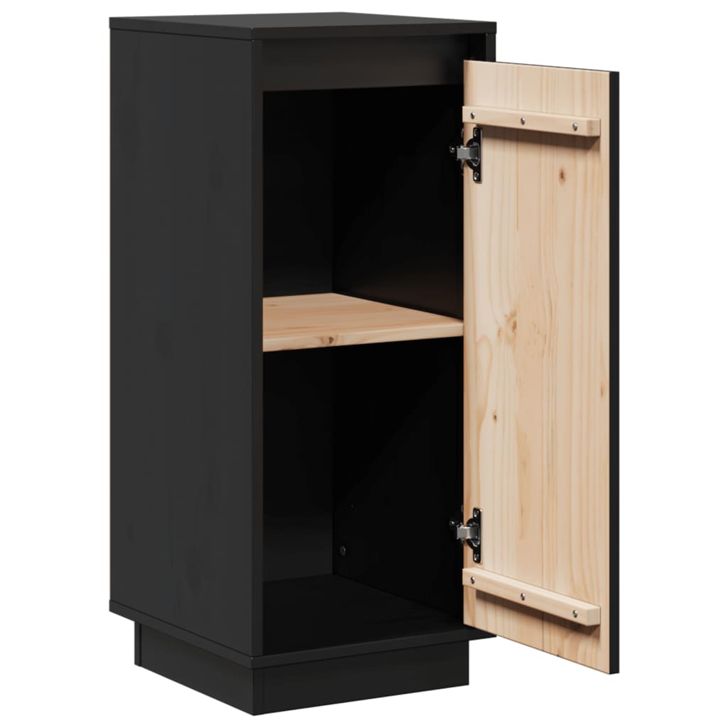 vidaXL Ντουλάπια 2 τεμ. Μαύρα 31,5 x 34 x 75 εκ. από Μασίφ Ξύλο Πεύκου