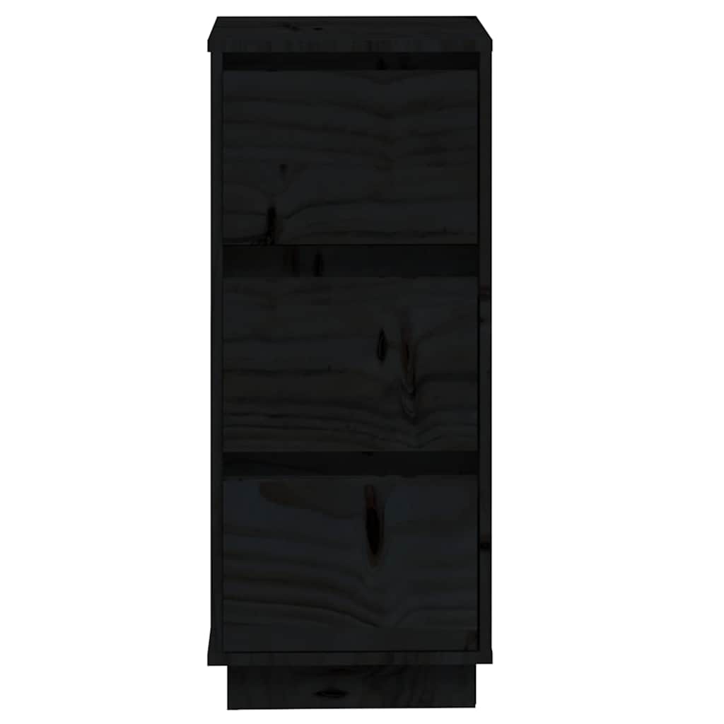 vidaXL Συρταριέρες 2 τεμ. Μαύρες 32x34x75 εκ. από Μασίφ Ξύλο Πεύκου