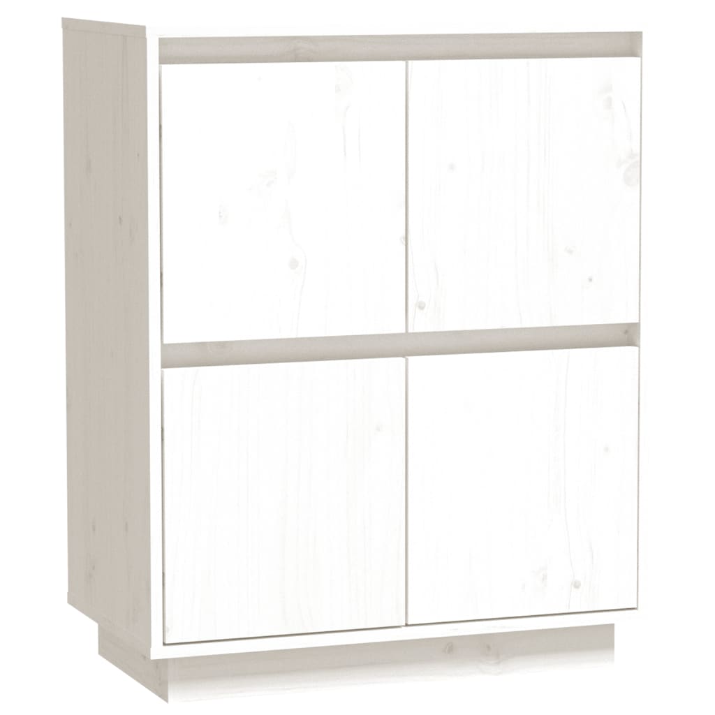 vidaXL Συρταριέρα Λευκή 60 x 34 x 75 εκ. από Μασίφ Ξύλο Πεύκου