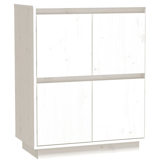 vidaXL Συρταριέρα Λευκή 60 x 34 x 75 εκ. από Μασίφ Ξύλο Πεύκου