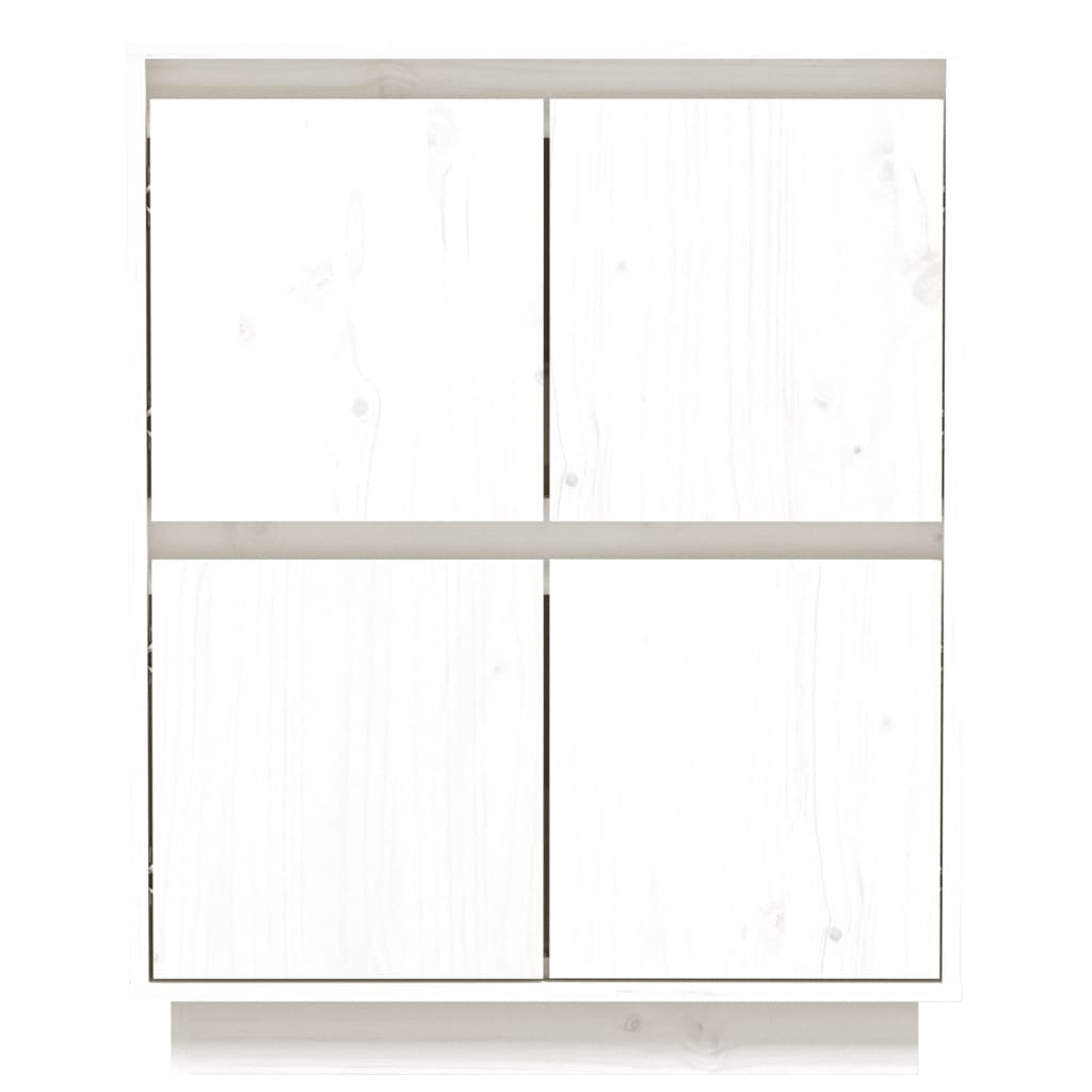 vidaXL Συρταριέρα Λευκή 60 x 34 x 75 εκ. από Μασίφ Ξύλο Πεύκου