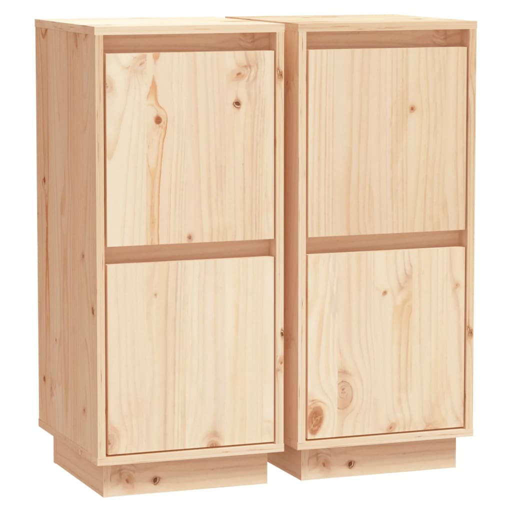 vidaXL Ντουλάπια 2 τεμ. 31,5 x 34 x 75 εκ. από Μασίφ Ξύλο Πεύκου
