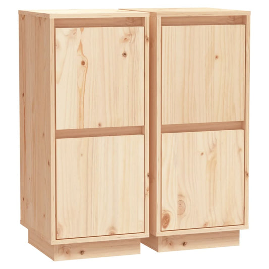 vidaXL Ντουλάπια 2 τεμ. 31,5 x 34 x 75 εκ. από Μασίφ Ξύλο Πεύκου