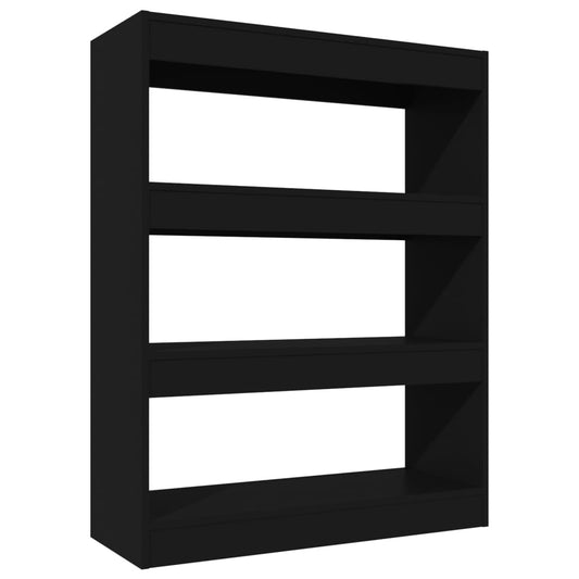 vidaXL Βιβλιοθήκη/Διαχωρ. Χώρου Μαύρο 80x30x103 εκ. Επεξεργασμένο Ξύλο