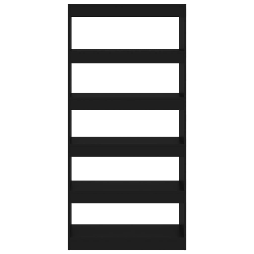 vidaXL Βιβλιοθήκη/Διαχωρ. Χώρου Μαύρη 80x30x166 εκ. Επεξ. Ξύλο