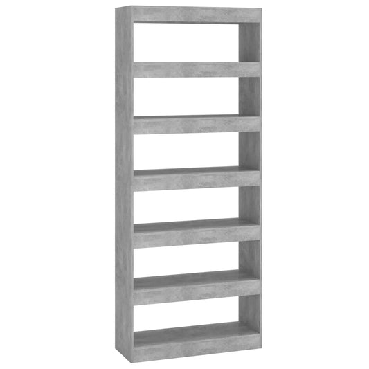 vidaXL Βιβλιοθήκη/Διαχωρισ. Χώρου Γκρι Σκυρ. 80x30x198 εκ. Επεξ. Ξύλο