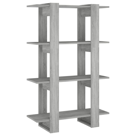vidaXL Βιβλιοθήκη/Διαχωριστικό Χώρου Γκρι Sonoma 80 x 30 x 123,5 εκ.