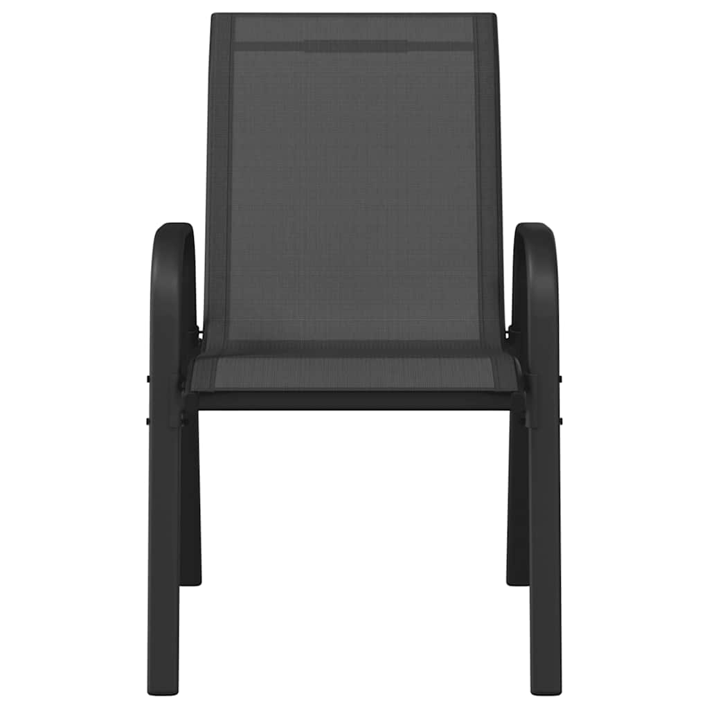 vidaXL Καρέκλες Κήπου Στοιβαζόμενες 6 τεμ. Μαύρες από Ύφασμα Textilene