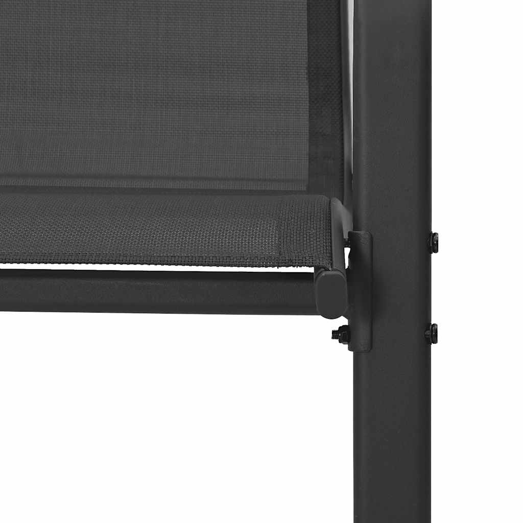 vidaXL Καρέκλες Κήπου Στοιβαζόμενες 6 τεμ. Μαύρες από Ύφασμα Textilene