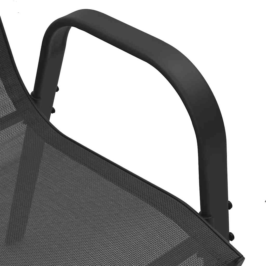 vidaXL Καρέκλες Κήπου Στοιβαζόμενες 6 τεμ. Μαύρες από Ύφασμα Textilene