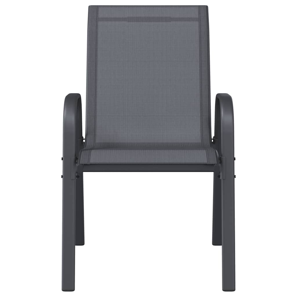 vidaXL Καρέκλες Κήπου Στοιβαζόμενες 6 τεμ. Γκρι από Ύφασμα Textilene