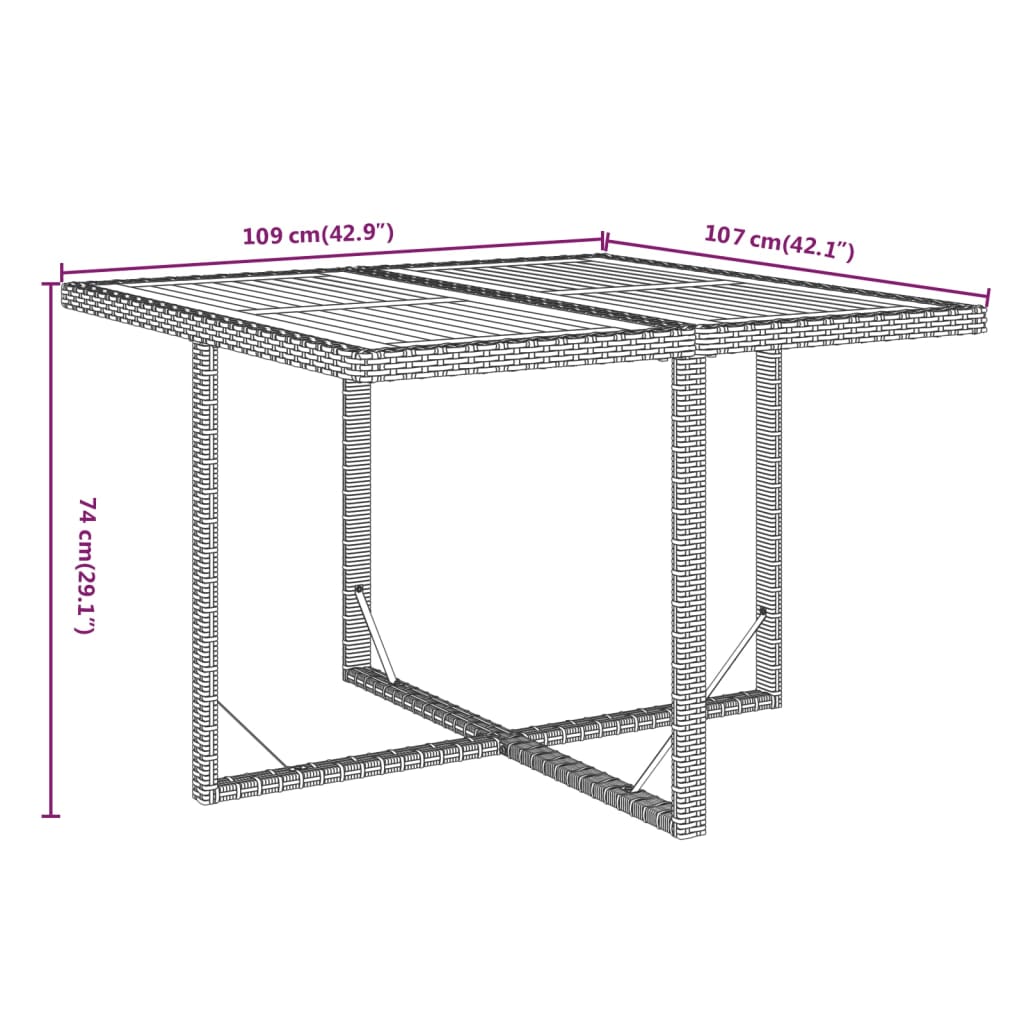 vidaXL Σετ Τραπεζαρίας Κήπου 9 τεμ. Γκρι Συνθετικό Ρατάν με Μαξιλάρια