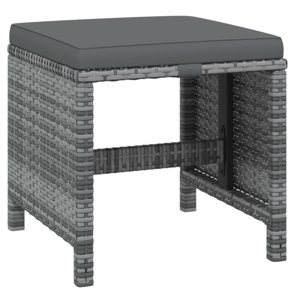 vidaXL Σετ Τραπεζαρίας Κήπου 9 τεμ. Γκρι Συνθετικό Ρατάν με Μαξιλάρια