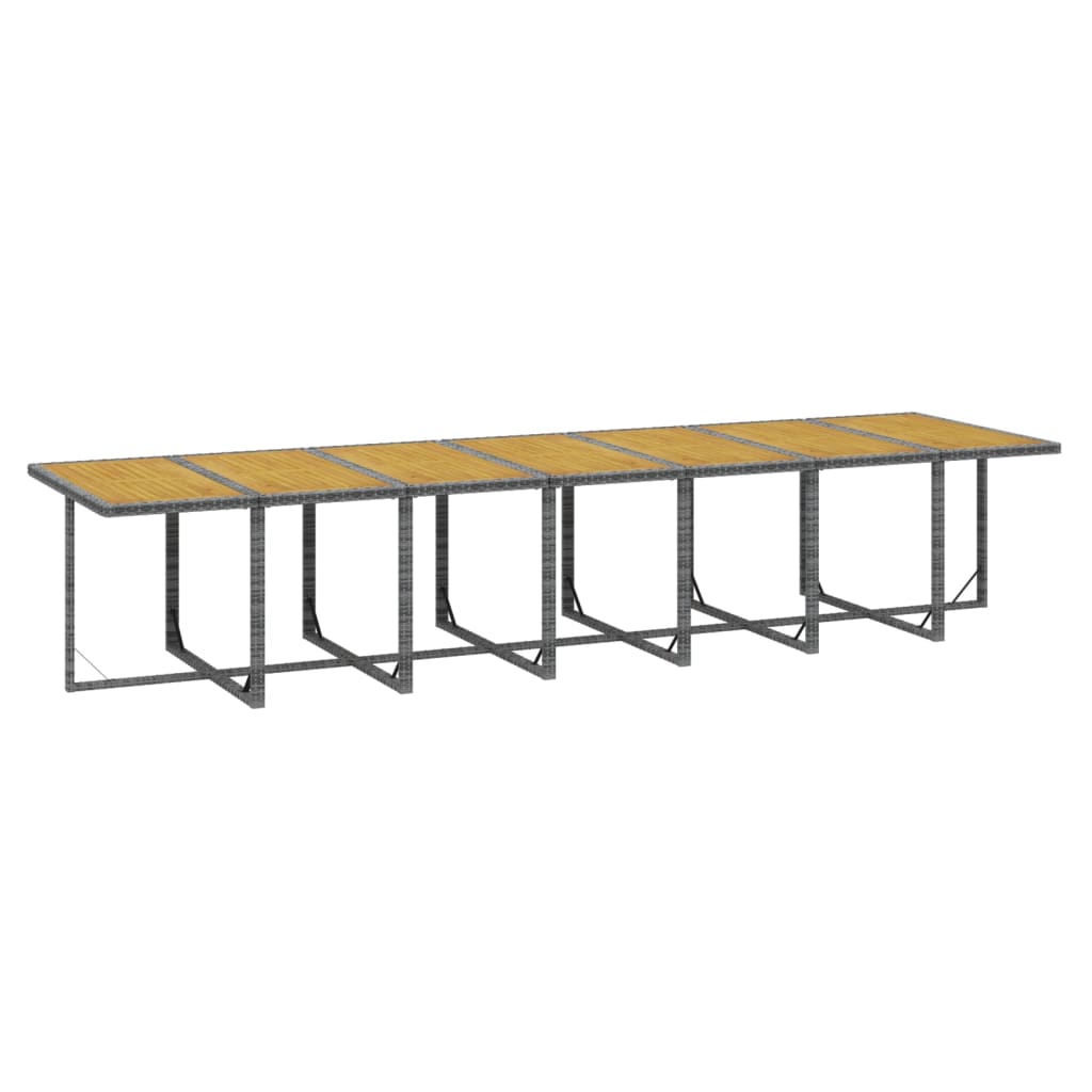 vidaXL Σετ Τραπεζαρίας Κήπου 19 τεμ. Γκρι Συνθετικό Ρατάν με Μαξιλάρια