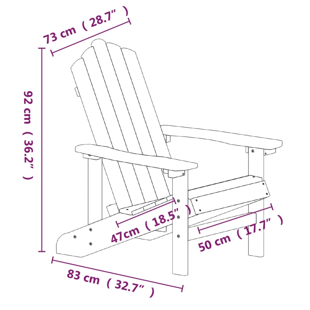 vidaXL Καρέκλες Κήπου Adirondack 2 τεμ. Λευκές από HDPE