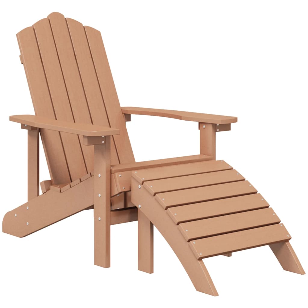 vidaXL Καρέκλες Κήπου Adirondack με Υποπόδιο & Τραπεζάκι Καφέ από HDPE