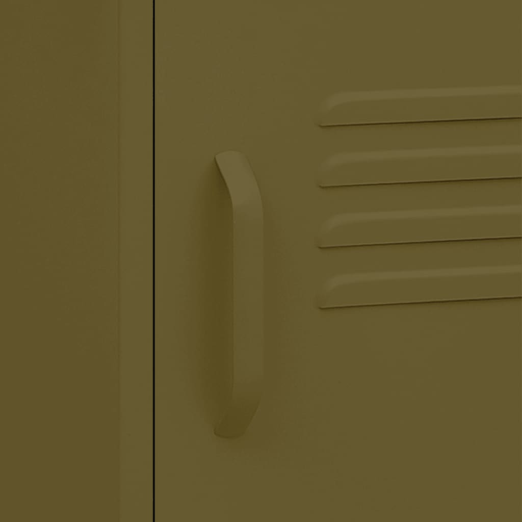 vidaXL Κομοδίνα 2 τεμ. Πράσινο Λαδί 35 x 35 x 51 εκ. Ατσάλινα