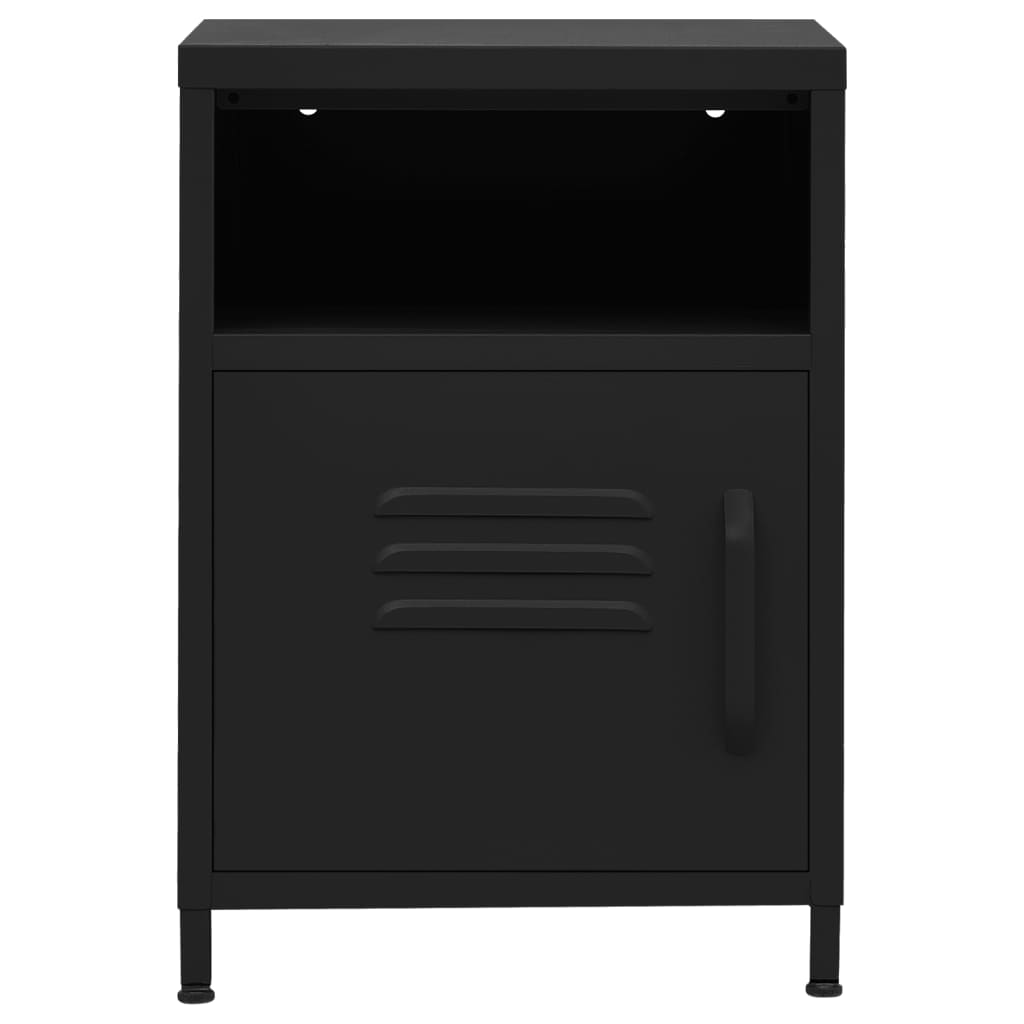 vidaXL Κομοδίνα 2 τεμ. Μαύρα 35 x 35 x 51 εκ. Ατσάλινα