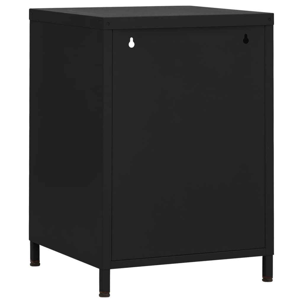 vidaXL Κομοδίνα 2 τεμ. Μαύρα 35 x 35 x 51 εκ. Ατσάλινα