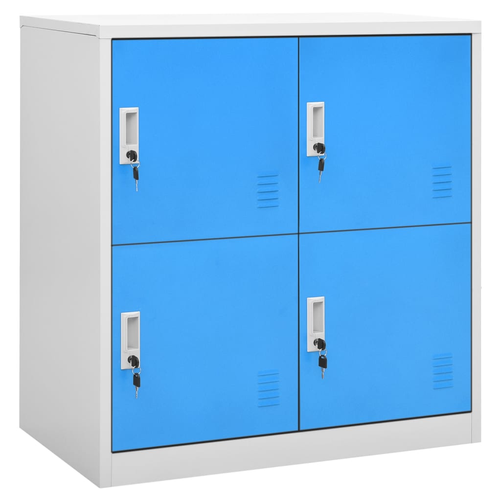 vidaXL Φοριαμοί 2 τεμ. Ανοιχτό Γκρι/Μπλε 90 x 45 x 92,5 εκ. Ατσάλινοι