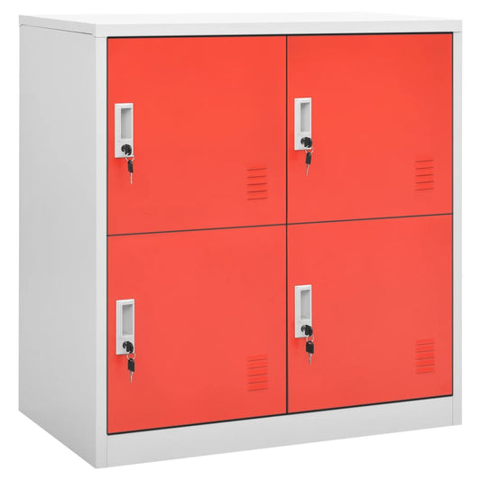 vidaXL Φοριαμοί 2 τεμ. Ανοιχτό Γκρι/Κόκκινο 90x45x92,5 εκ. Ατσάλινοι