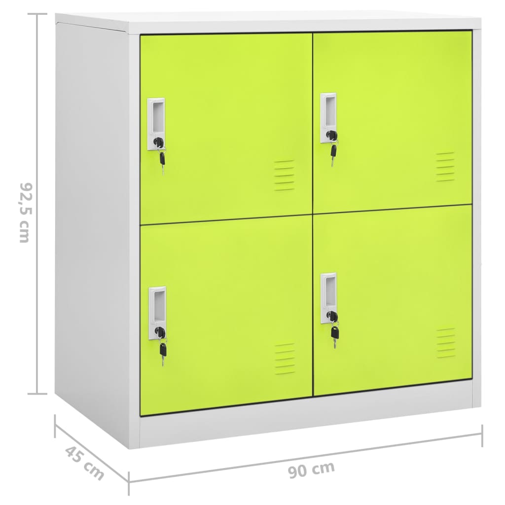 vidaXL Φοριαμοί 2 τεμ. Ανοιχτό Γκρι/Πράσινο 90x45x92,5 εκ. Ατσάλινοι