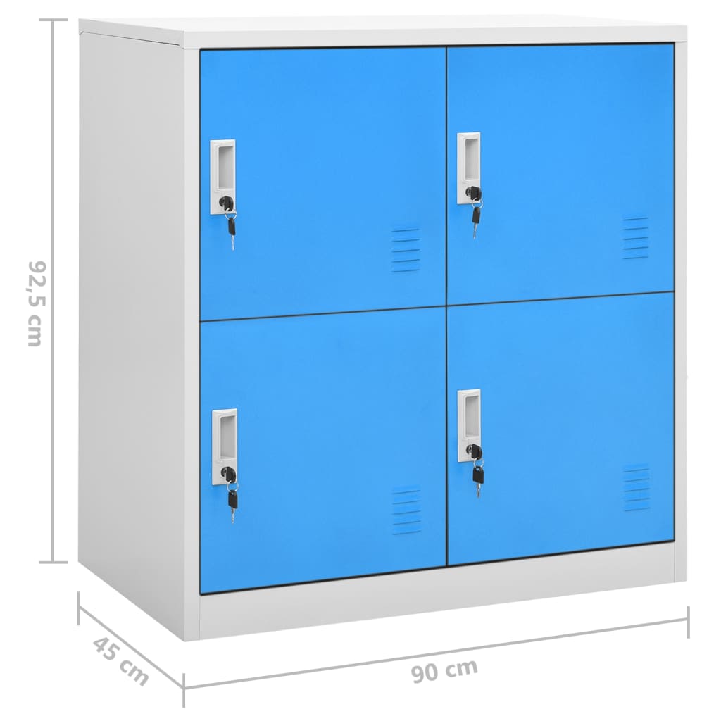 vidaXL Φοριαμοί 5 τεμ. Ανοιχτό Γκρι/Μπλε 90 x 45 x 92,5 εκ. Ατσάλινοι